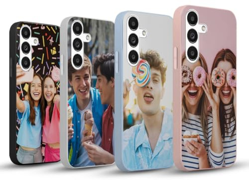 DCPPCY Personalisierte Handyhülle für Samsung Galaxy S21 5G Hülle Personalisierte,mit Eigenem Foto Bild Text Individuelle Schutzhülle Schwarz Silikon Handyhülle Selbst Gestalten Text Custom Case