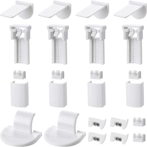 Klemmträger Plissee, Ohne Bohren Plissee Ersatzteile, Plissee Halterung Selbstklebend Klemmfix Halterung - für Fenster Plissees mit Vier Zugbändern(1 Sätz)