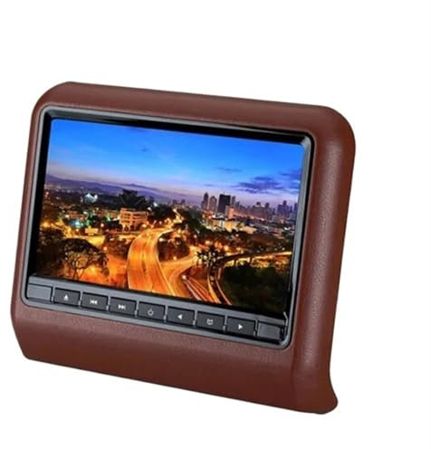 MZZYG Lecteur DVD de Voiture Écran LCD De 9 Pouces for Appui-tête De Siège De Voiture, Lecteur Multimédia Mp3/mp4, Transmetteur FM, Télécommande, Lecteur DVD, Moniteur(AV Brown)