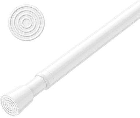 AIZESI vorhangstange ohne bohren 82 bis 150cm klemmstange für gardinen, 1 Stück vorhangstange klemmstange, Weiß teleskopstange spannstange gardinenstange zum klemmen für Fenster, Tür, Küche