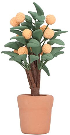 Puppenzubehör, Puppenhaus, Bonsai-Pflanze, Ton, Keramik, Orangenbaum, Entzückende Gartendekoration Im Maßstab 1:12, Rollenspiel-Requisite und Foto-Requisite für die Schaffung