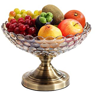 Bandeja de frutas de lujo con soporte para frutas y verduras, moderna y minimalista, para el hogar, sala de estar, mesa de centro, frutero grande para el hogar, bandeja de cristal para frutas, fruter