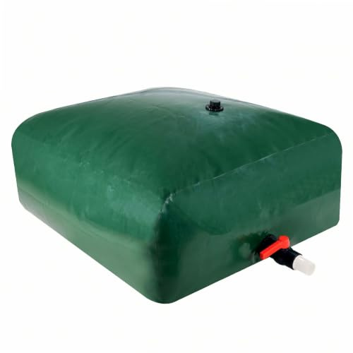 WERKA Pro - Mjuk tanktank 500 liter PVC 0,7 mm, väderbeständig, med 1,5 tums varv 1/4 tums ventil och 1 tum vatteninlopp - grön färg 1 x 1 x 0,5 m