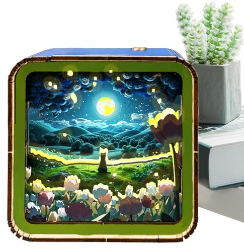 Puzzle Veilleuse, Puzzle Veilleuse | Paysage Puzzle en Bois avec Lumière - Veilleuse en Bois, Décoration d'intérieur amusante pour chambre à coucher, bureau, salon