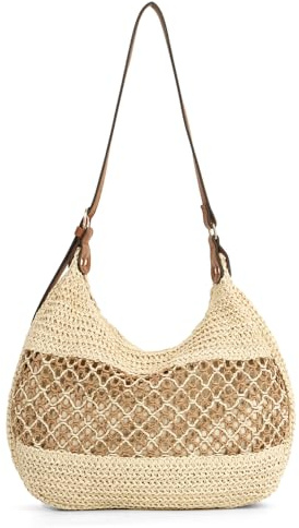 LHHMZ Mujeres Tejido de Paja Hobo Bolso de hombro, Tejido Bolsa, Viajes de verano Bolsos de playa 2025