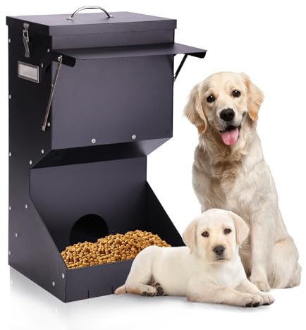 MOGOULUA Alimentazione automatica per cani e gatti, distributore di cibo per animali domestici da parete, 25 lb