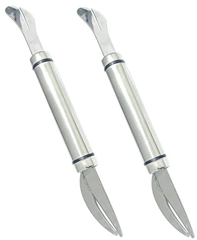 GLEAVI 2 Pezzi cesoie per intestini di pollame kitchen gadgets pulisci gamberetti pelapatate strumenti per sbucciare i gamberi da cucina da cucina strumenti intestinali Silver