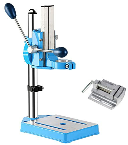 Support de perceuse avec étau, support de perceuse électrique réglable, mandrin rotatif, base en fonte multifonction pour applications de perçage polyvalentes