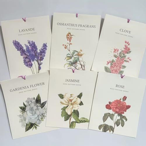 Omeblos 6 Pack Wardrobe Fresheners Drawer Fresheners, Wardrobe Air Freshener, Wardrobe Scent Bags, Scented Sachets for Wardrobes and Drawers with Hanging Sachets