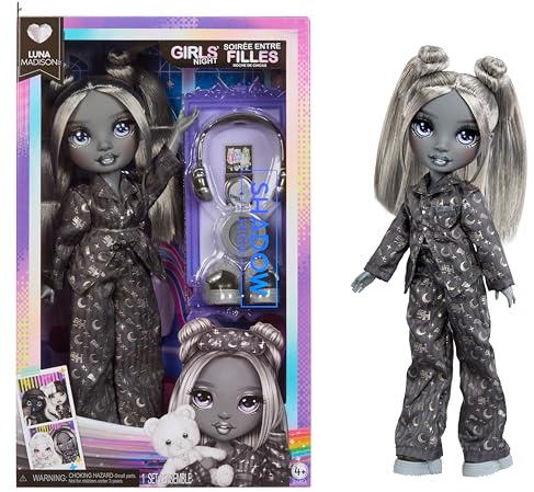 Rainbow High Shadow High Girl's Night Luna Madison - Grayscale 11 Fashion Doll. Grey Hair. Grey Outfit. Girl's Night Accessories and Comb.