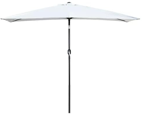 DLAZUM Ombrellone da Esterno Generico da 8,2 Piedi, Semi-Rettangolare, da Balcone, da Parete, con manovella e 5 Stecche,One Color-White