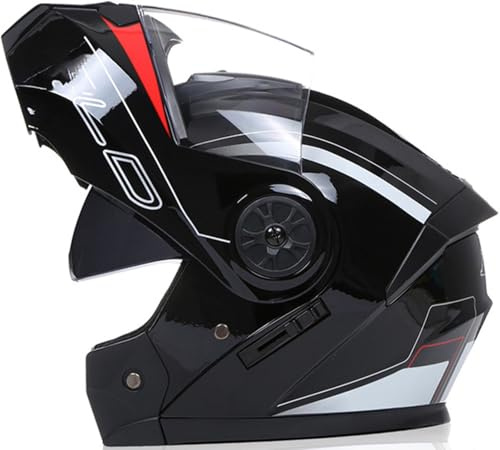 Casco De Motocicleta De Cara Completa, Casco De Motocicleta Modular con Doble Visera, Aprobado por La Dot/ECE, para Hombres Y Mujeres Adultos 17,L