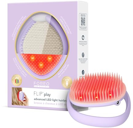 FOREO FLIP Play Spazzola LED Avanzata - Crescita E Cura Capelli | Spazzola LED, Luce Rossa, Massaggiatore Cuoio Capelluto, Crescita Capelli, Districante, Anti-Crespo, Tutti I Tipi Di Capelli