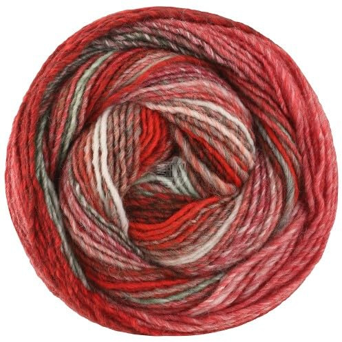 LANA GROSSA Christmas Edition Lurex | Dochtgarn mit Farbverlauf in weihnachtlichen Farben | Handstrickgarn aus 60% Schurwolle & 40% Polyacryl | 100g Wolle zum Stricken & Häkeln | 350m Garn FB 119