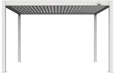 VERDELOOK | Pergola Bioclimatica Atena 120 3x4 H2,5 m con Pali 12x12 cm, Pergola da Giardino in Alluminio con Lamelle Frangisole Orientabili con Arganello e Grondaia Integrata
