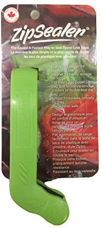 ZipSealer- The Original Zipper Lock Bag Sealer. The Easiest & Fastest Way To Seal Zipper Lock & Zip Top Bags. Patented. (Green)