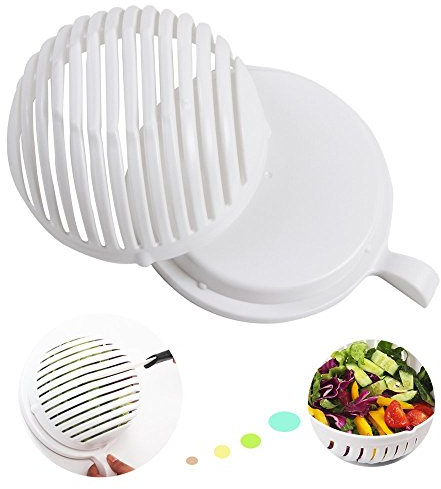 Salade Coupeur Bol, Essoreuse à salade et légumes Saladier Coupeur Salad Cutter Bowl Magic Salad Maker pour les légumes et les fruits frais Faire Salade en une minute
