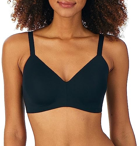 DKNY Women's Active Comfort Wirefree T-Shirt Bra Sujetador Deportivo, Opaco, Negro, 90B para Mujer