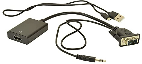 AV Link VGA Input to HDMI Output Adapter, 1080P Converter with Audio From VGA of Computer/Laptop to HDMI of TV/Monitor