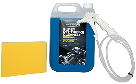 Bike Xpert | Super Motorbike Cleaner Bundle (2 Items) | 5 litre Motorbike Cleaner With Trigger Spray & Sponge | Ready To Use | Fast & Powerful Motorcycle Bike Wash | Biodegradable