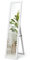 RELAX4LIFE Specchio a Figura Intera 2 in 1, Specchio da Terra e da Parete in Legno con Cornice Rettangolare, Specchio Inclinato da Pavimento, per Camera da Letto, Soggiorno e Ufficio (bianco)