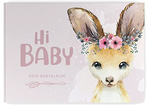Babyalbum - Mein erstes Jahr, Junge Mädchen, Album zur Geburt, Baby-Tagebuch, schönsten Momente und Erinnerungen zum Auszufüllen auf 104 Seiten (ohne Personalisierung, Hase)