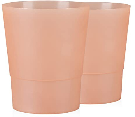 Tymar Orchideentopf Übertopf, 2er-Pack, transparent, Blumentopf, Blumenkübel für Orchidee, Pflanzentopf aus Kunststoff, Moderne, schlanke, Runde Form, OSSTO001 (Orange, ø 14 cm)