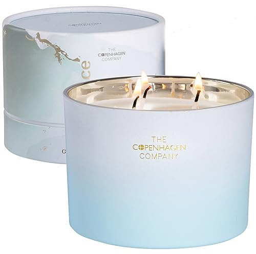 Luxury Scented Candle Gifts for Women | Aromatherapy Natural Wax Blend | 30 Hours Burn time | The Copenhagen Company - Green Apple, Violet & Muguet (12oz)