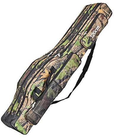 Luckxing Angeltaschen 3 Ruten-Fächern Portable Folding Angelrute Tasche Angelrute Werkzeuge Aufbewahrungstasche Angelausrüstung Angelgerät Tasche,Rutentasche Rutentasche Für Angelruten,120/150 cm