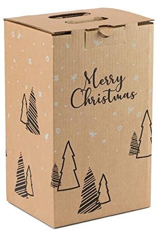 Pack 4 Cajas para Lote Navidad, Cestas Gourmet y Botellas - Cartón Apilable y Resistente - ONLY BOXES