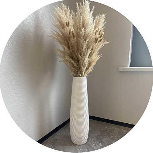 Vaso da Terra Grande Bianco, Vaso in Ceramica, Decorativo Portafiori Alto per La Casa Moderna Rustica, Dea Decorazione della Libreria, Decorazione della Tavola da Pranzo (Color : Bianca, S : 76cm)