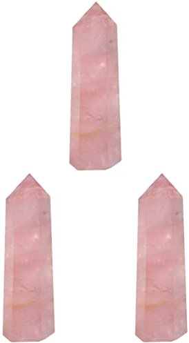 ABOOFAN 3 Pz Cristallo Rosa Stand Bacchetta Di Cristallo Arredamento Della Scrivania Punto Di in Piedi Guarigione Della Bacchetta Di Rosa Home Decor Prisma Pietra Sfaccettato