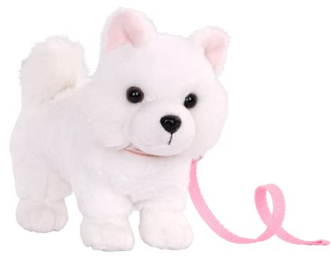 Our Generation American Eskimo Welpe 15 cm | BD35255 | Plüsch-Haustier mit beweglichen Beinen und Zubehör | Inklusive Halsband und Leine | Perfekter Begleiter für 46 cm Puppen | Empfohlen ab 3 Jahren