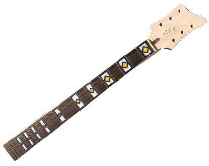 Ahorn-Gitarrenhals, 24 Bünde, 62,9 cm, Rosenholz, Griffbrett, Paddelkopf, mit schönem Muster, eingelegt (22 Bünde mit Bindung)