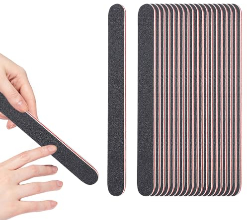 Jaimela Lime per Unghie[20 Pezzi], 100/180 Lime Unghie Professionali, Grana Lavaggio Bilaterale Lavabile, Strumenti di Manicure per uso domestico e in salone