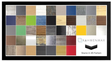 MDF Rahmen Skane für Bild 50x150cm Schwarz Matt mit Acrylglas