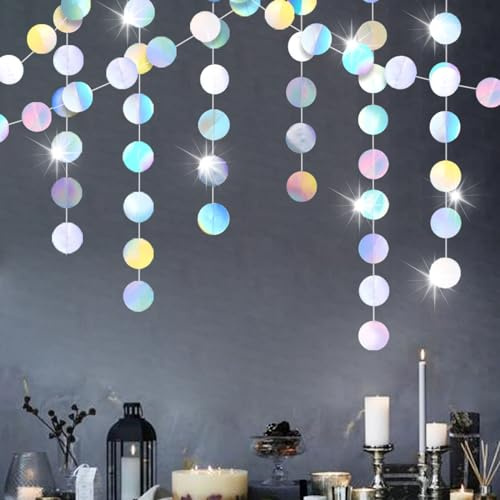 Papier Girlande, 4 Meter Deko Partydeko für Geburtstag Hochzeit Party | Papier Girlande 4 Meter Länge, Festival Deko Mehrfarbig Bunt, Hängende Partydeko Outdoor, 2 Stücke für Geburtstag Party