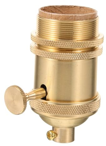 Veemoon Douille Lampe Vintage Cuivre Avec Interrupteur Double Anneaux Socle Ampoule Rétro Pour Suspension Et Rénovation Diy Accessoire Luminaire Et Pratique