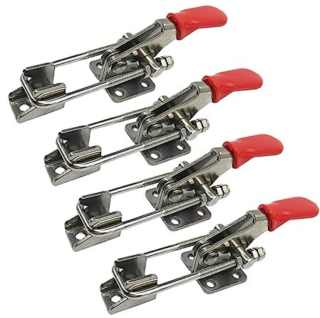 Gadpiparty 4pièces Pince à Bascule Réglable Métal Avec Poignée Plastique Loquet à Bascule Pour Portes Armoires Boîtes Et Caisses Outil Manuel Facile à Installer