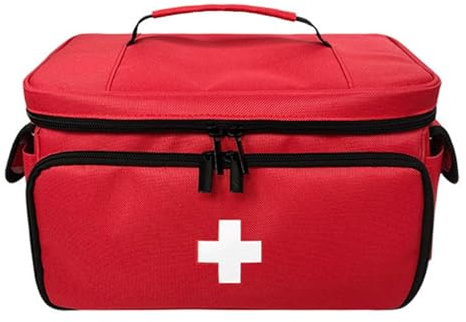 perfk Organisateur de bouteilles de, sac de rangement médical de grande capacité, sac de Kits de premiers secours de voyage, organisateur de Kits, Rouge