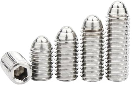 SOPHIASS 1~10 Stück M3 M4 M5 M6 M8 M10 M12 M16 Kugelkopf-Gewindestift A2-70 304 Edelstahl Innensechskant Inbusfeder Kugelkolben Madenschraube (Size : M3x12mm-10pcs)