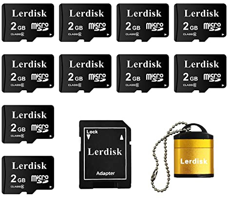 Lerdisk 10er-Pack Micro SD-Karte 2GB Class 6 | Für 720P Dashcams, MP3-Player & SDHC-Geräte | IP65, Stoßfest