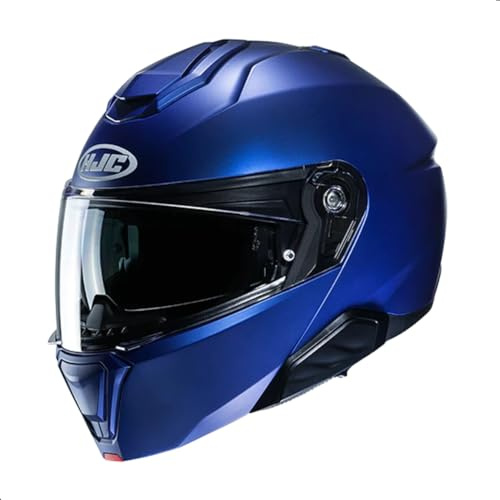 HJC i91 Solid Modular Motorcycle Helmet with HJ-33 Pinlock Shield, DOT Approved (Semi Flat Metallic Blue, Large)