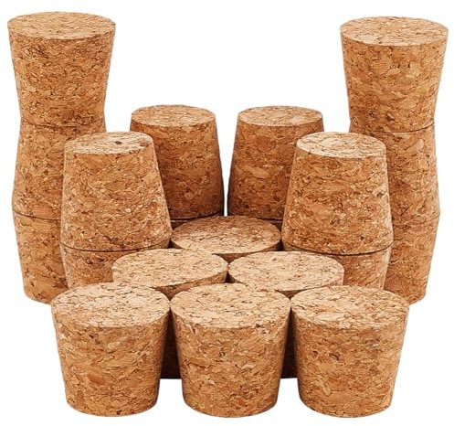 GOMAKERER 20 Stück Korkstopfen Für Flaschen, 2.7-3.4x3cm Konische Korken Ersatzkorken Getränkeverschlüsse Weinflaschenkorken Deckel Für Die Weinherstellung Craft Beer Bottle