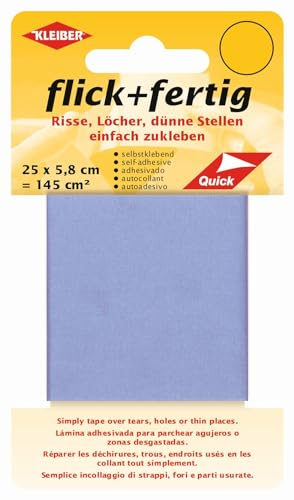 Kleiber flick und fertig, selbstklebender Flicken, Risse, Löcher, dünne Stellen einfach zukleben, Nylon zuschneidbar, (25 x 5,8 cm)