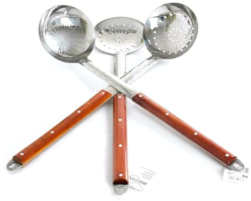 3er-Set XXL 60 cm Schöpflöffel Suppenkelle Küchenhelfer | Gießlöffel Soßenlöffel Schaumkelle Schumovka Schaumlöffel Edelstahl Perfekt für Kazans oder Großküchen