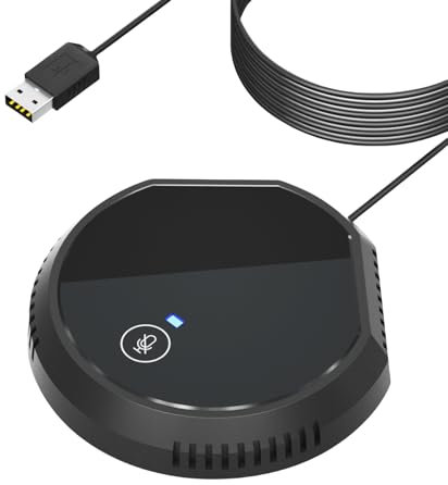 Microphone pour PC, Microphone USB Omnidirectionnel avec Bouton D'écran Tactile pour des Appels Clairs et Stables (Bouton USB et Tactile)