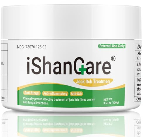 Jock Itch Care Antifungal Cream, Professional Treatment for Tinea Cruris & Tinea Corporis, Naturally Soothes Multiple Symptoms, 3.53 Ounce