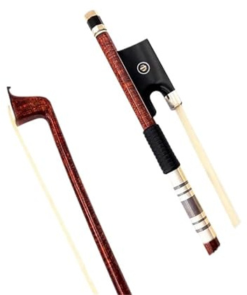 Geigenbogen zum Spielen 1 Bogen aus brasilianischem Palisander Karbonfaser runder Stab für Violine und Bratsche 4/4 Silber/Kupfer eingelegtes Schachtelhalmhaar(Violin bow 1)