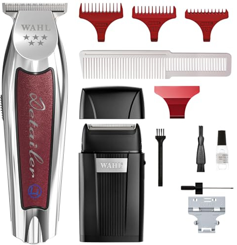 Wahl Professionelles Trimmer- und Rasierer-Bündel, kabelloser Detailer Barbier-Trimmer, breite T-Klinge für gerade Linien, ultra-nahes Verblassen, perfekt für den Salongebrauch